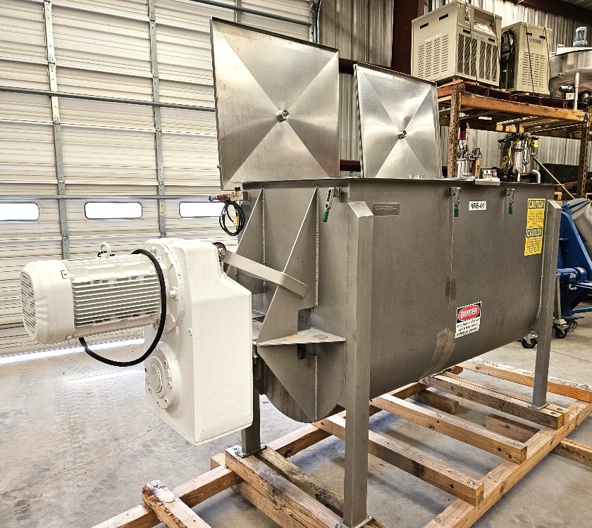 Used 36 Cu.Ft. Stainless steel Ribbon Blender built by American Process Systems.  Model DRB36.  Trough is 80